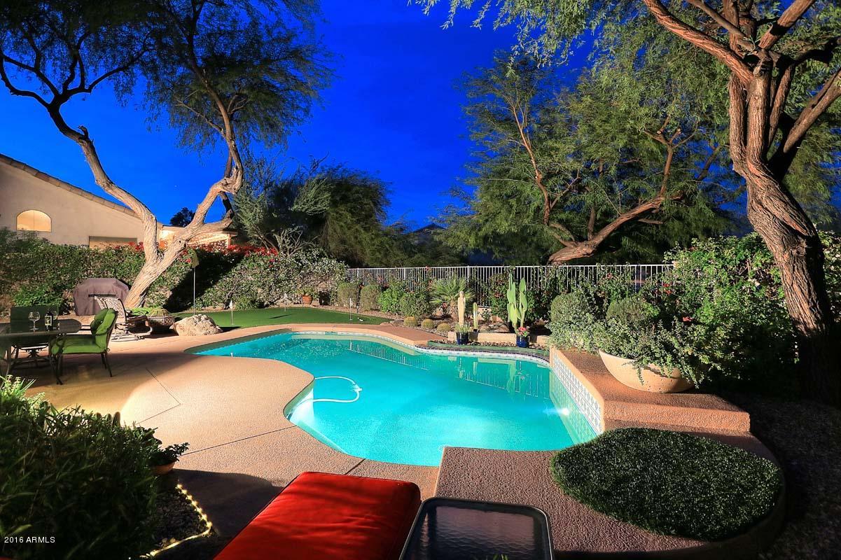 9642 East Pine Valley Road Scottsdale, AZ 85260 - Photo 25 of 75 Night-Resort Style Backyard
