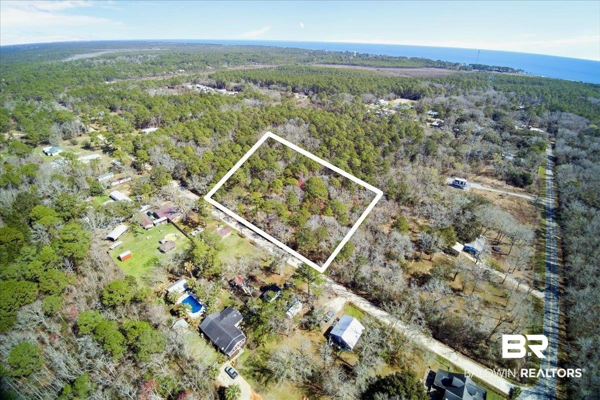 16045 Williams Street Coden, AL 36523 - Photo 8 of 15 Aerial view featuring a wooded view