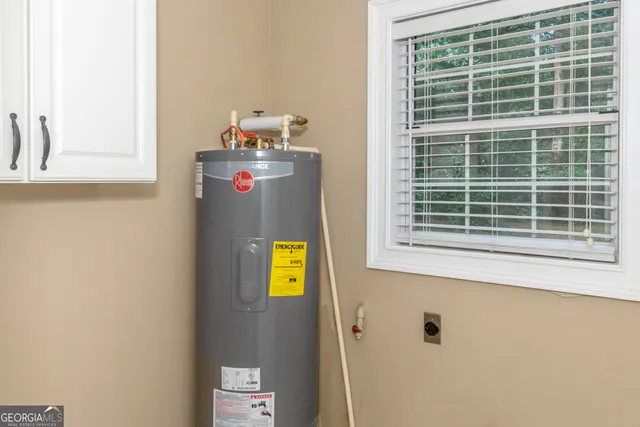 a view of a bathroom with a window