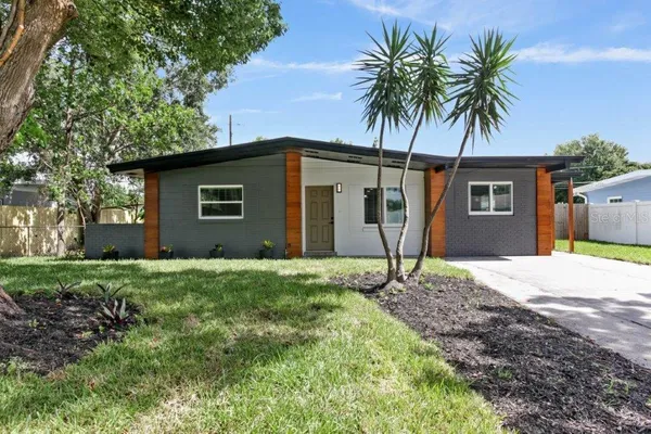a house with a tree in front of it