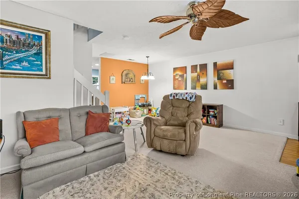 a living room with furniture