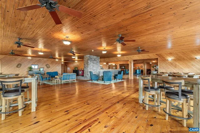 an outdoor view of patio with umbrella