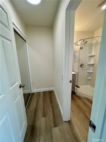 a bathroom with a sink and a shower