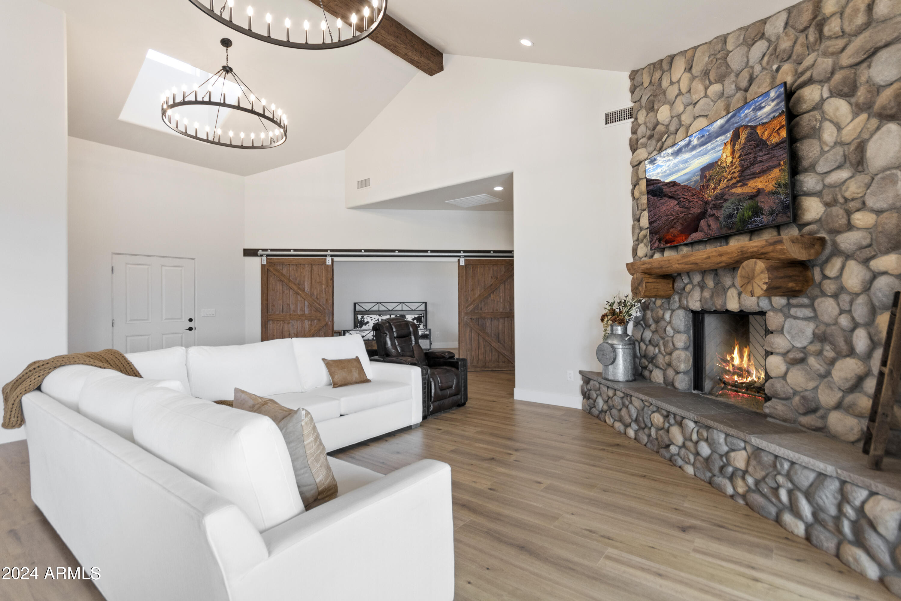 14142 East Peak View Road Scottsdale, AZ 85262 - Photo 17 of 108 Living Room Fireplace