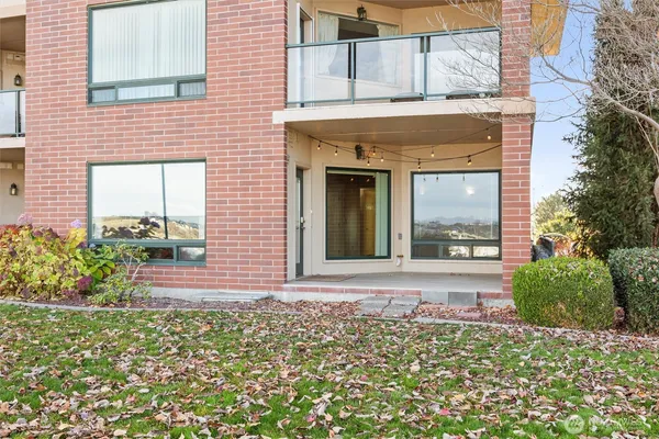 a front view of a multi story building