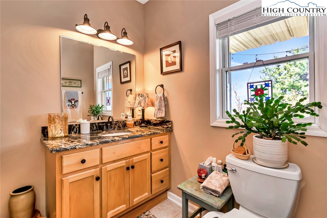 190 Summit Park Circle Boone, NC 28607 - Photo 23 of 50 a bathroom with a sink a mirror and a potted plant