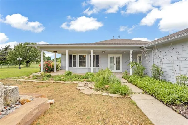 a view of a house with a patio