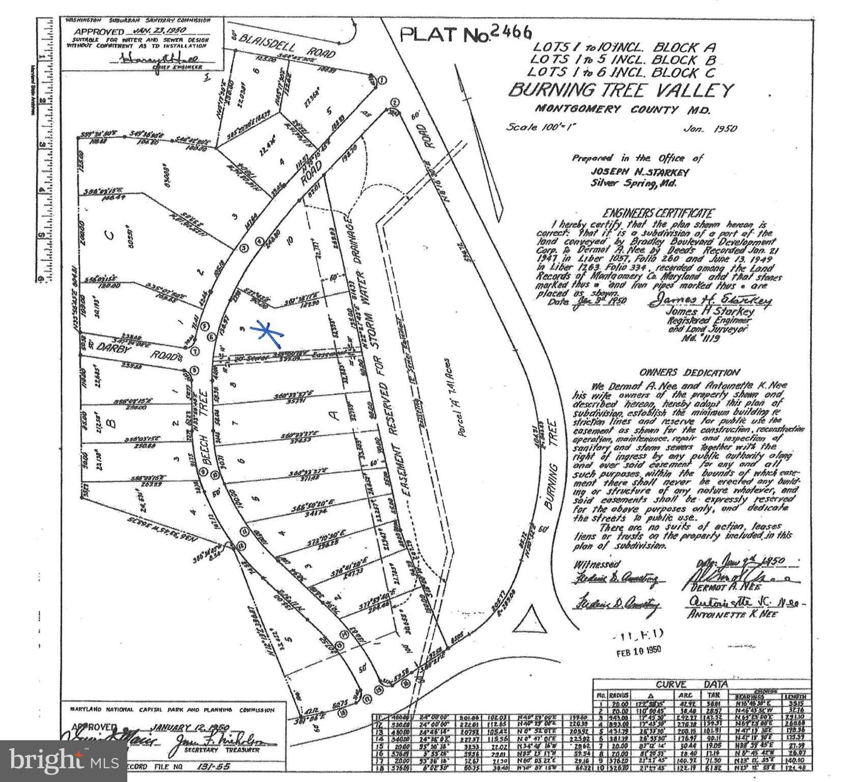 8601 Beech Tree Road Bethesda, MD 20817 - Photo 16 of 16 Plat Map