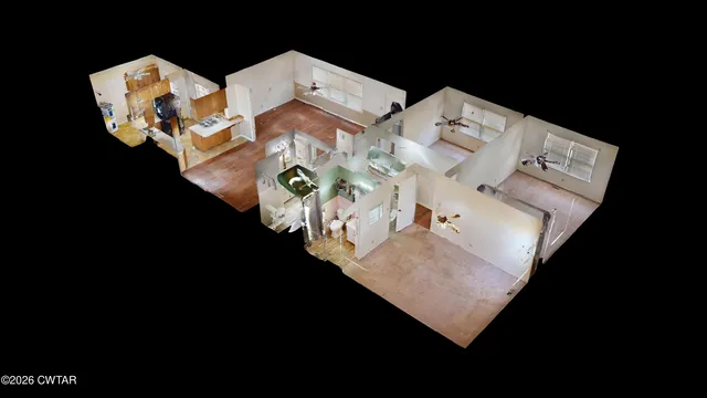 wooden floor with table and chairs