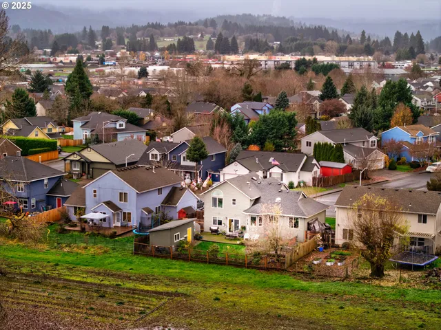 an aerial view of multiple house