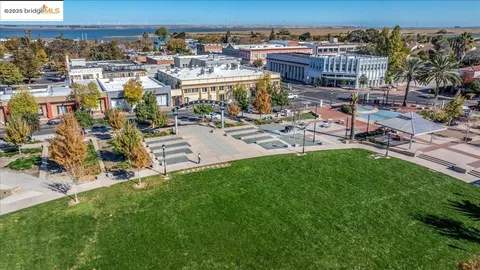 a view of a city and mountains