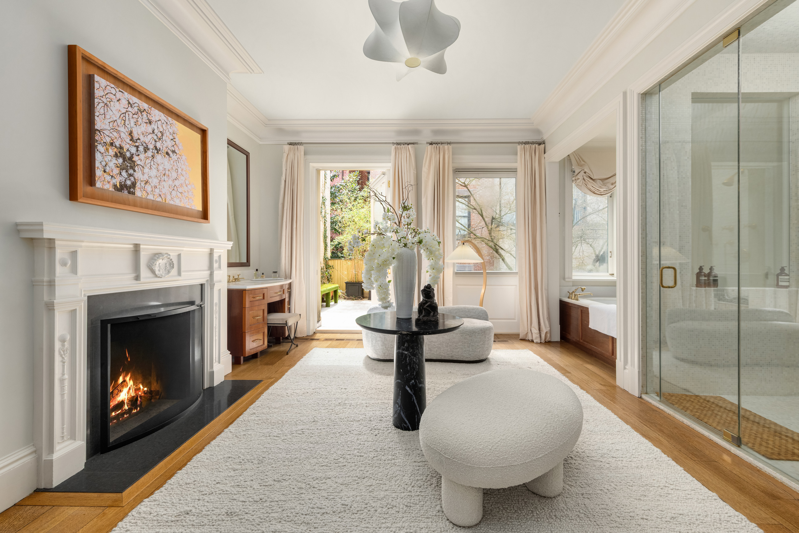 Undisclosed Address Manhattan, NY 10021 - Photo 13 of 25 a living room with furniture and a fireplace