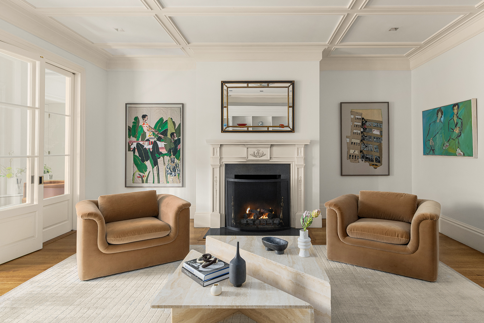 Undisclosed Address Manhattan, NY 10021 - Photo 3 of 25 a living room with furniture and a fireplace