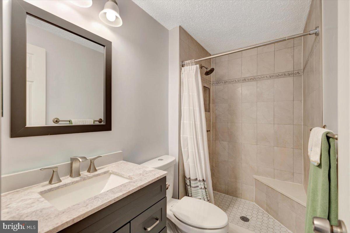 13226 Susquehanna Road Baltimore, MD 21220 - Photo 25 of 43 a bathroom with a granite countertop toilet sink and shower