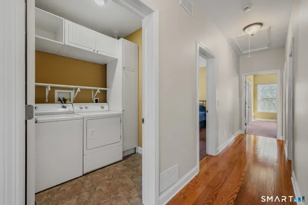 a view of utility room with washer and dryer