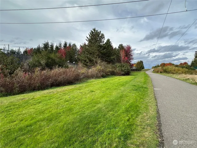 a yard with lots of green space