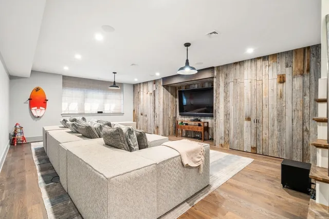 a view of a living room and dining room