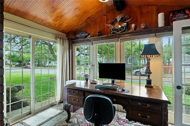 a view of a workspace with a window