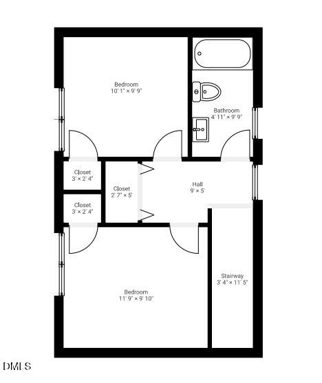1217 Rosedale Avenue, Unit B Durham, NC 27707 - Photo 22 of 24 a picture of a floor plan