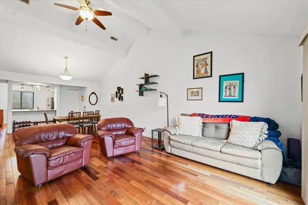 a living room with furniture