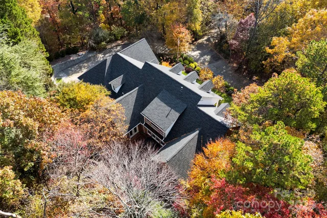 a view of a tree in front of a yard