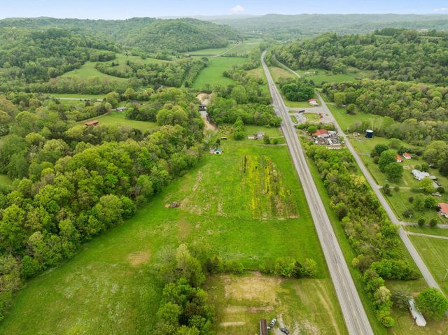 a view of a lush green field