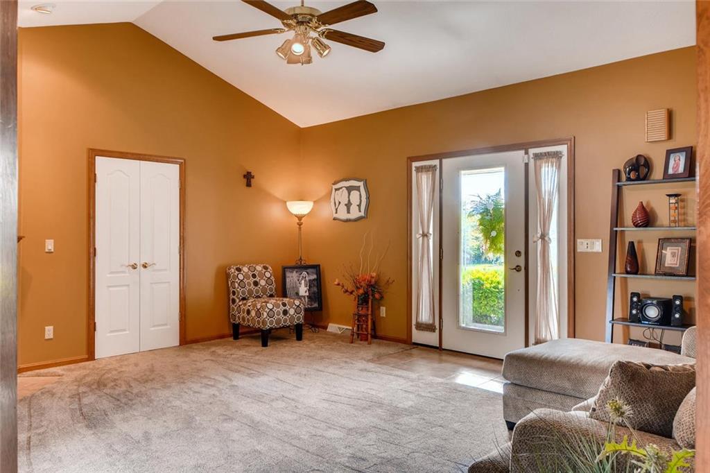 114 Oakland Heights Road Monaca, PA 15061 - Photo 8 of 25 Living room-Cathedral ceiling- double doors to the 2nd and 3rd bedrooms