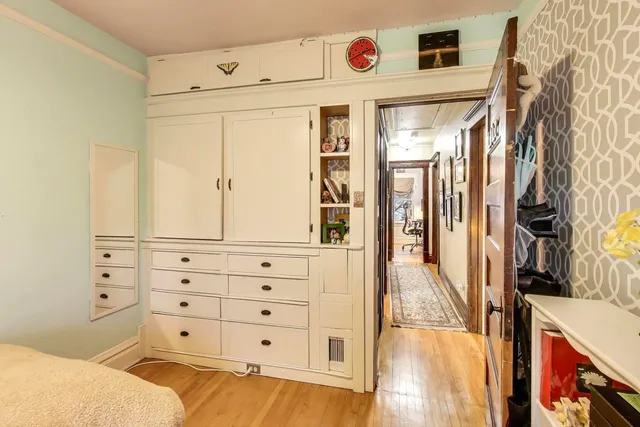 a view of a bedroom with closet