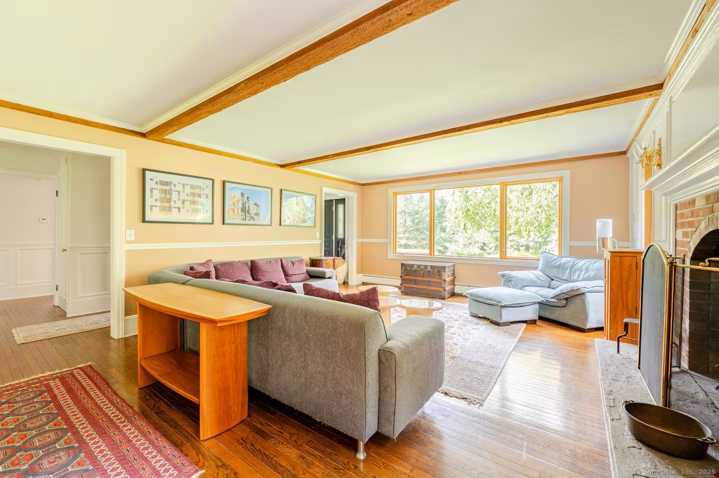 31 Cedar Hill Road New Milford, CT 06755 - Photo 10 of 40 a living room with fireplace furniture and a large window