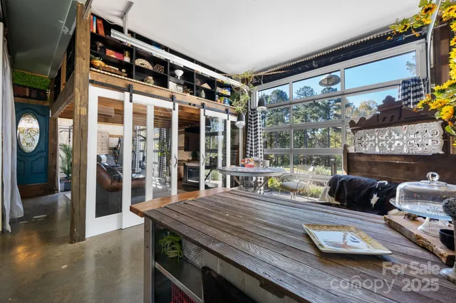 a living room with furniture