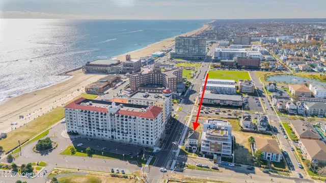 a view of a city with an ocean