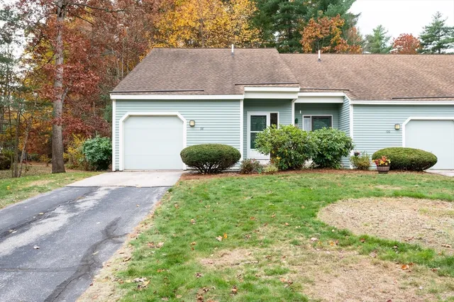 a view of a house with a yard and plants