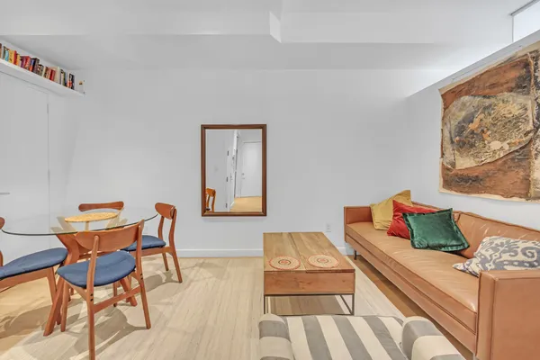 a living room with furniture and a couch