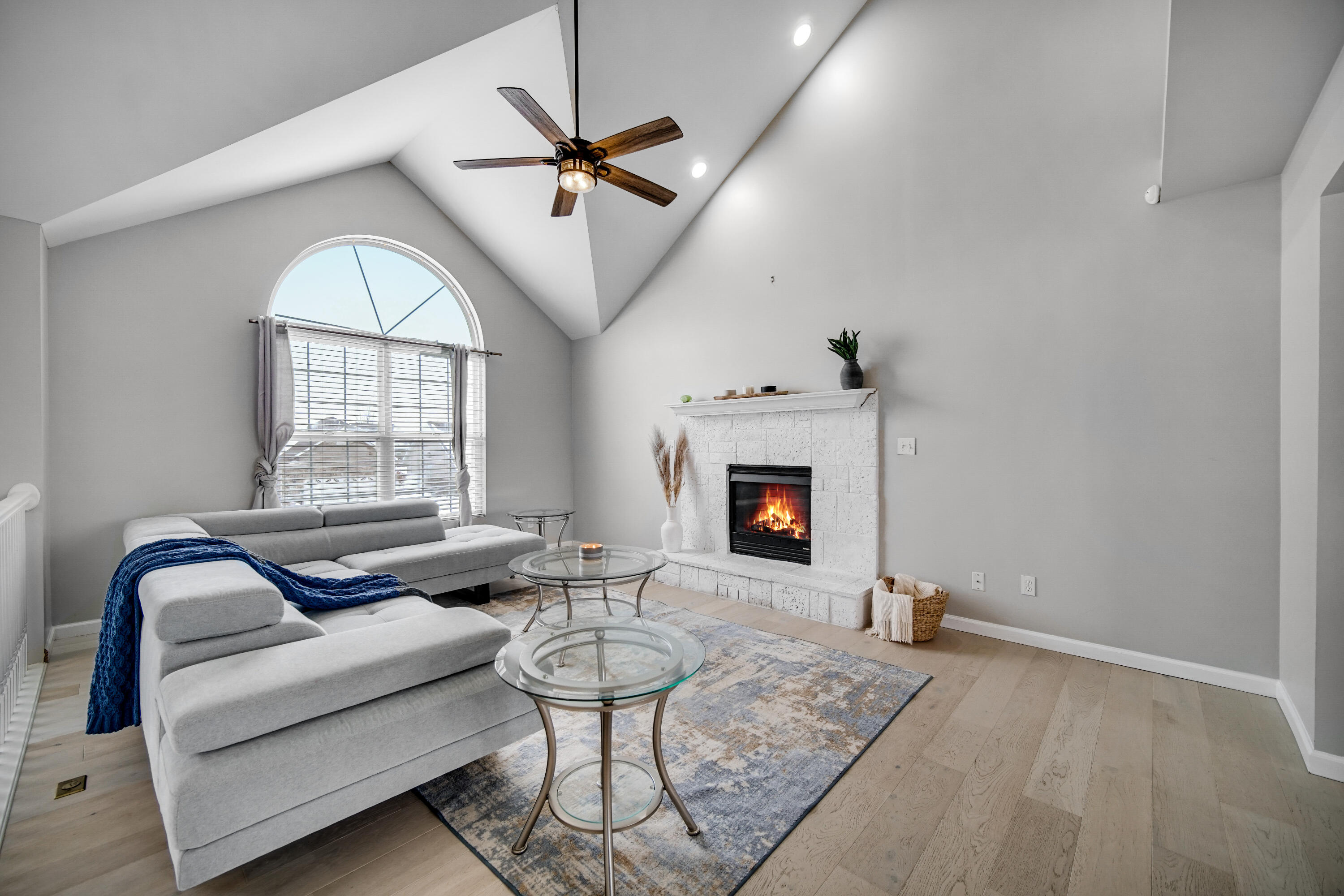 10487 Pinnacle Street Crown Point, IN 46307 - Photo 4 of 27 a living room with furniture and a fireplace