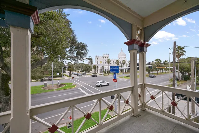 a view of yard with wooden floor