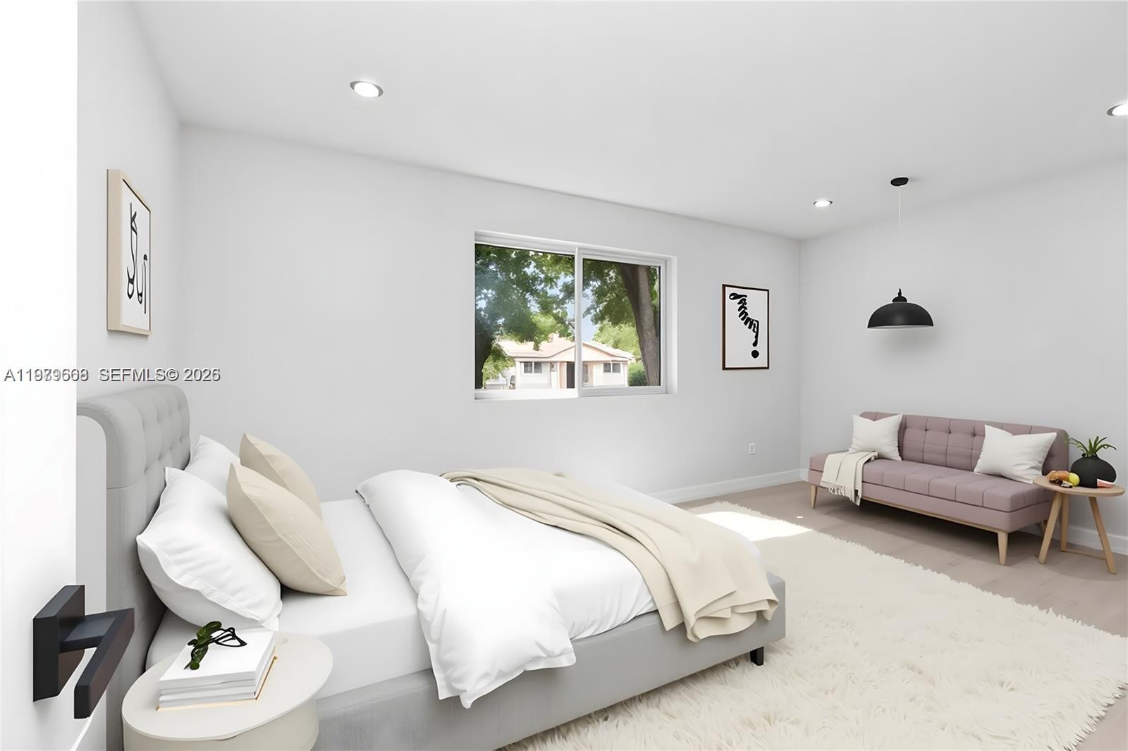 2251 Southwest 20th Street Miami, FL 33145 - Photo 21 of 36 a bedroom with a bed and wooden floor
