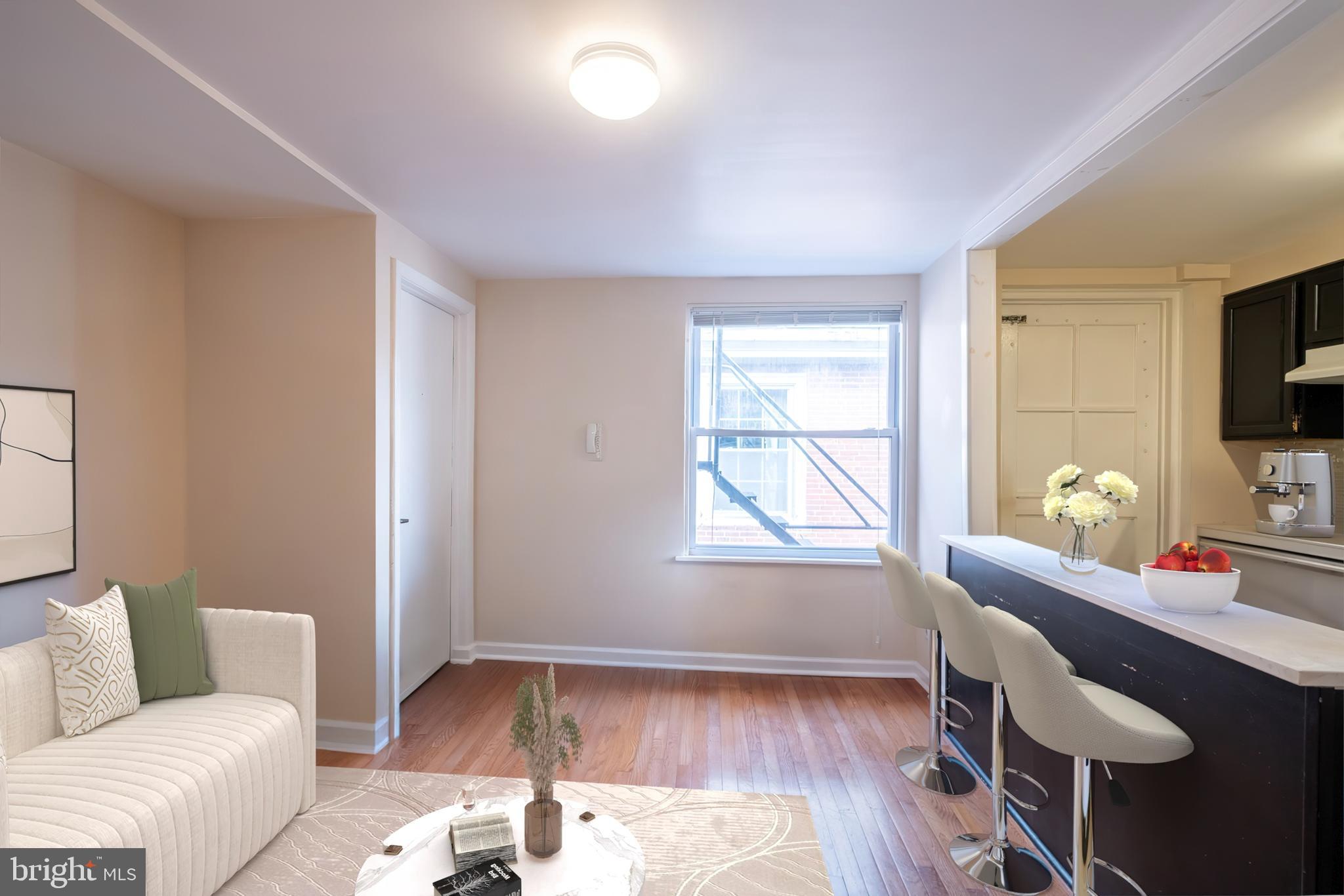 1736 Pine Street, Unit 3R Philadelphia, PA 19103 - Photo 3 of 14 a living room with furniture and a flat screen tv