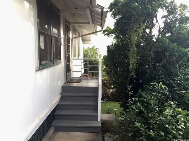 a view of a pathway of a building