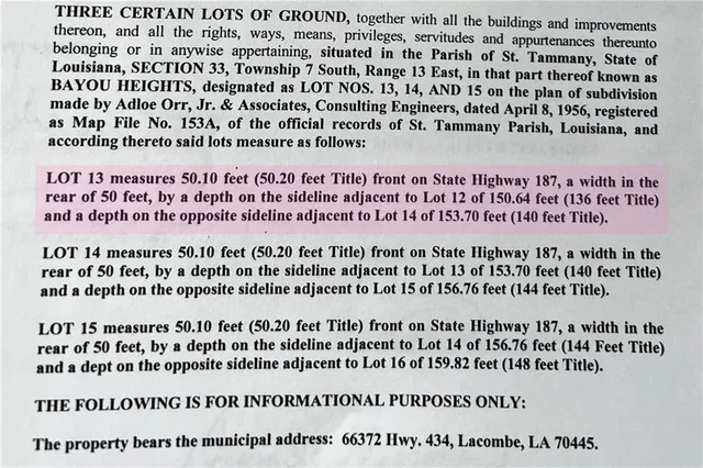 $23,000 | Lot 13 Highway 434 Highway, Lacombe, LA 70445
