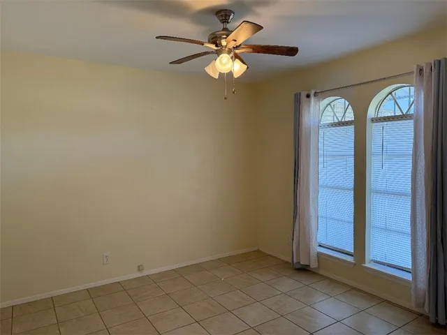 a view of an entryway with a fan