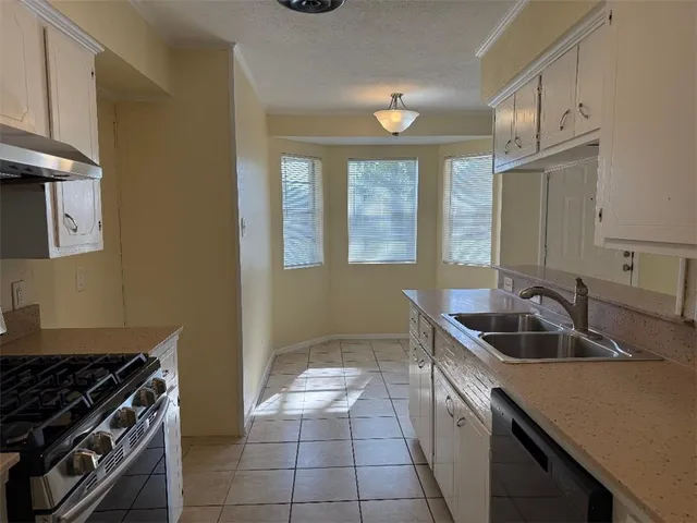 a kitchen that has a sink and a stove