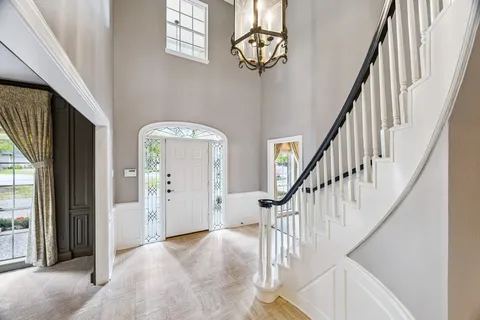 a view of an entryway with staircase