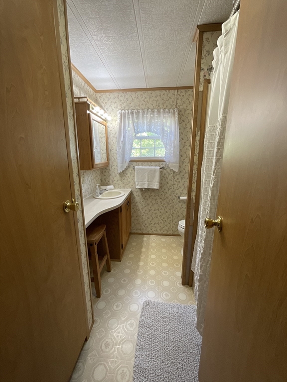 16 Agent Road Raymond, NH 03077 - Photo 22 of 35 a bathroom with a sink a mirror and a shower