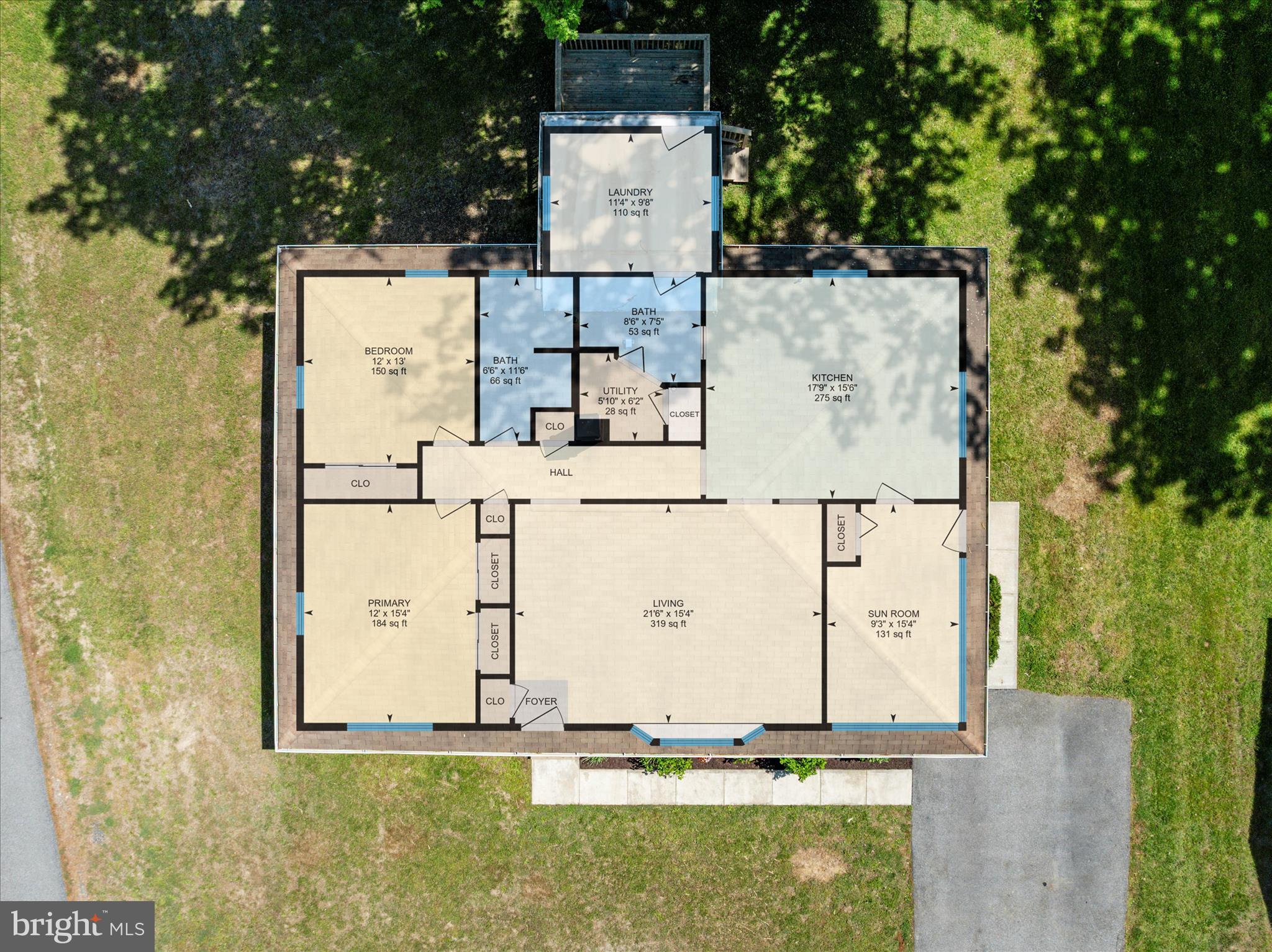117 Rebel Road Grasonville, MD 21638 - Photo 45 of 46 Aerial of Home;s floor plan