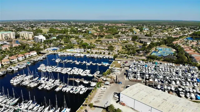 an aerial view of residential houses with city view