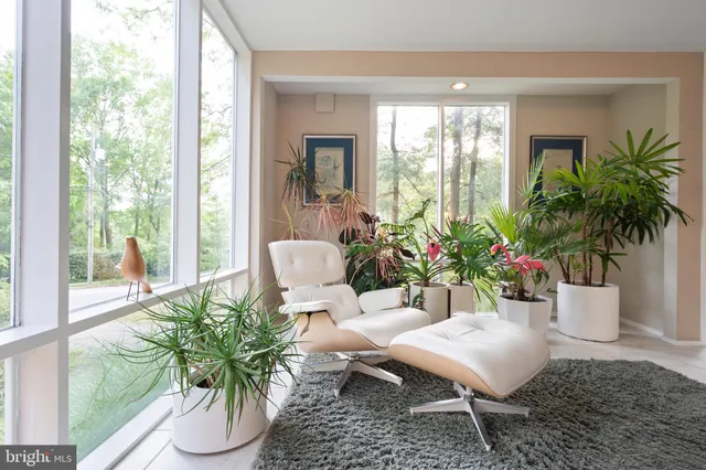 a outdoor living space with furniture and a potted plant