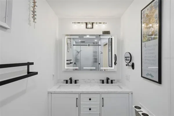 a bathroom with a shower and a toilet