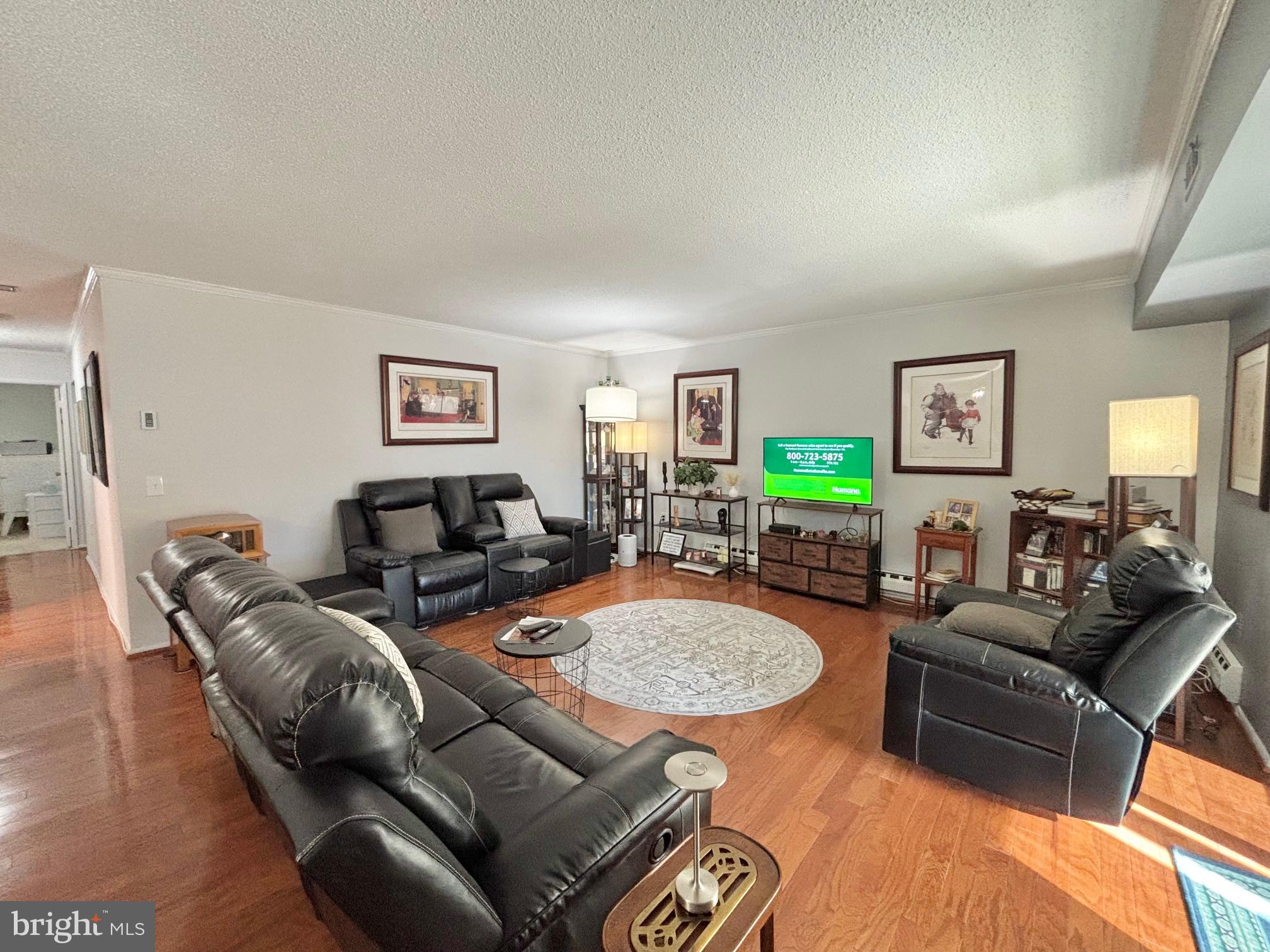 15111 Glade Drive, Unit 123D Silver Spring, MD 20906 - Photo 3 of 23 a living room with furniture a rug and a flat screen tv