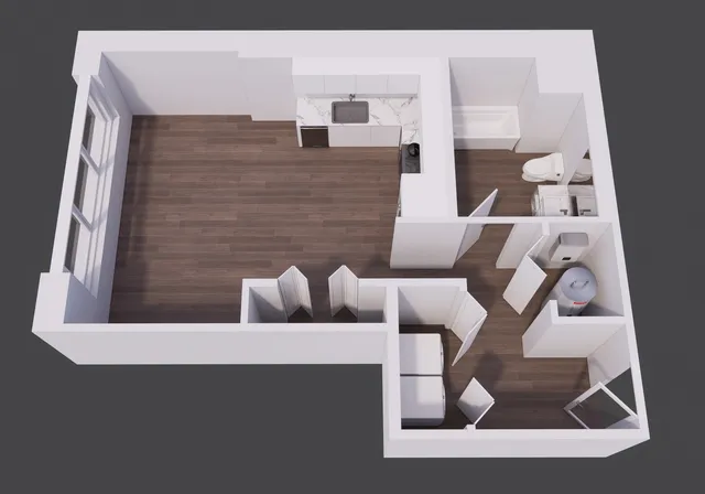 a view of living room with furniture and rug