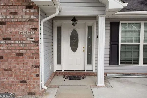 a front view of a house with entryway